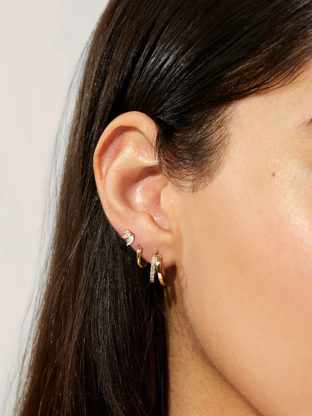 Halo Hoop Earrings in 14kt Gold Over Sterling Silver