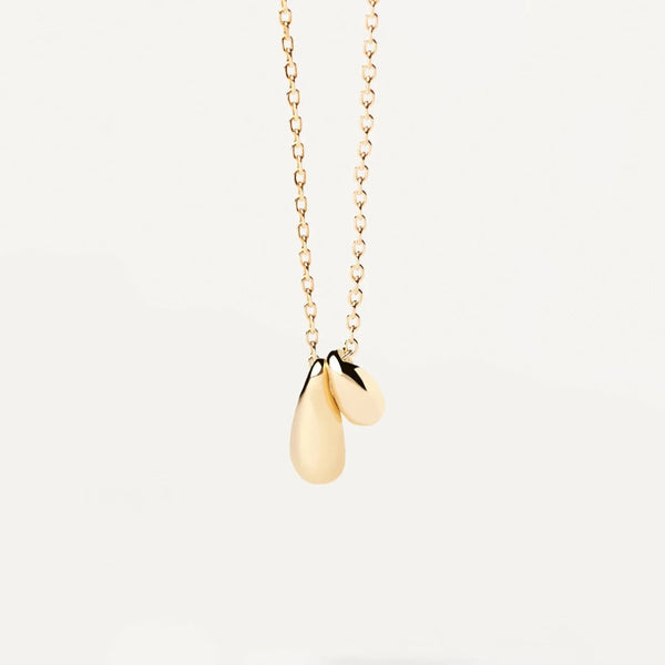 Double Elegance Pendant Necklace in 18K Gold Over Sterling Silver