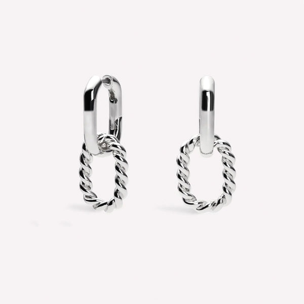 Chic Hoop Earrings in Sterling Silver