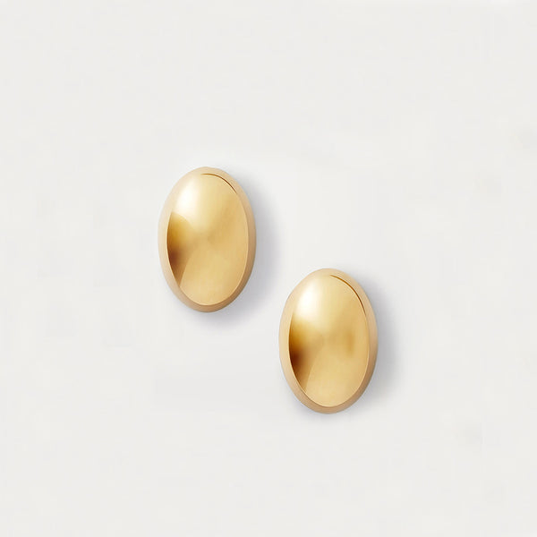 Egg Stud Earrings in Sterling Silver