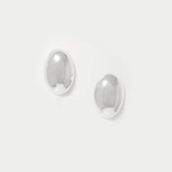 Egg Stud Earrings in Sterling Silver