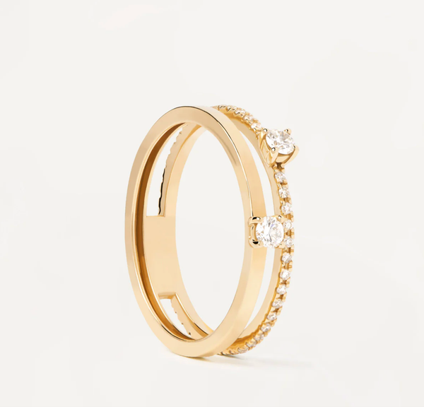 Double Layered Ring in 14k Gold over Sterling Silver