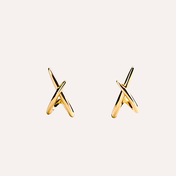 Chic Gold Stud Earrings in 14kt Gold Over Sterling Silver