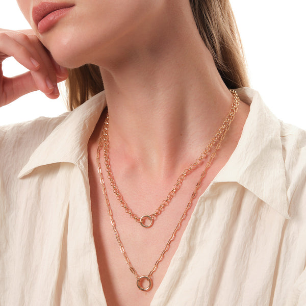 Hope Open Belcher Chain Necklace in 14kt Gold Over Sterling Silver