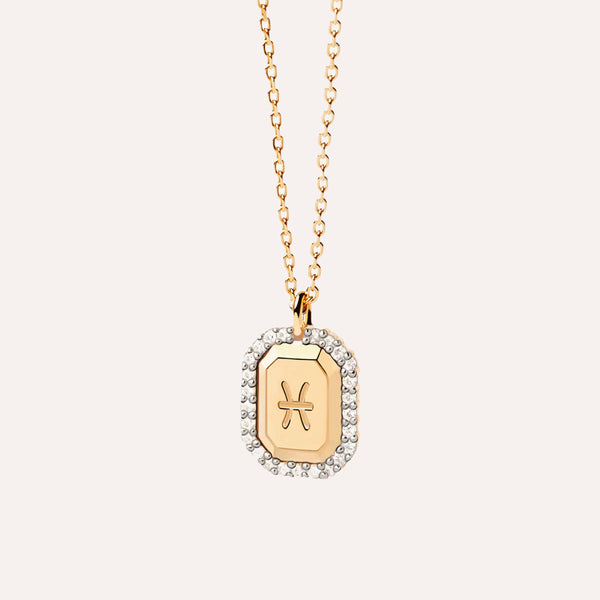 Initial Pendant Necklace in 18k Gold over Sterling Silver