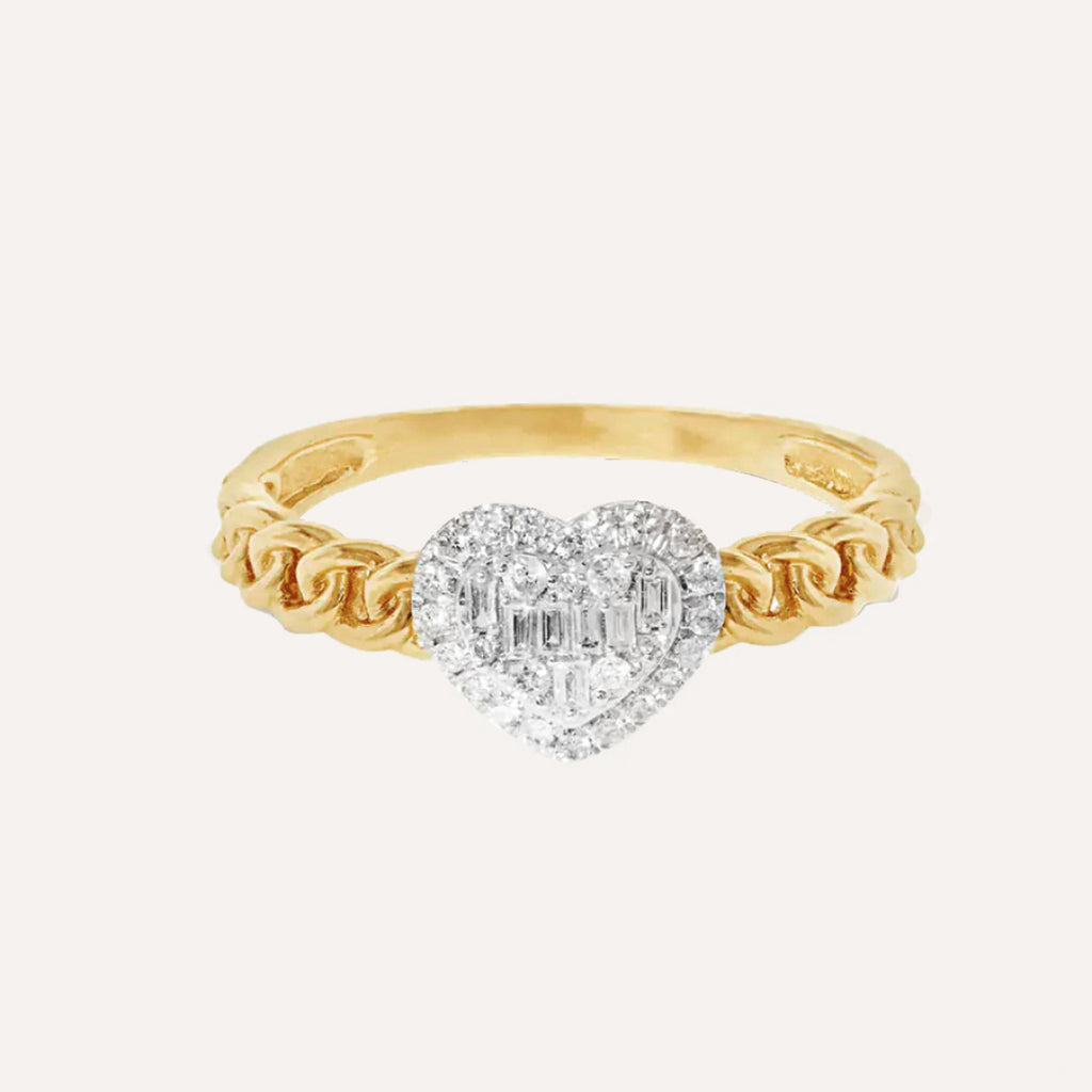 Ingenious Heart Ring in 14kt Gold Over Sterling Silver