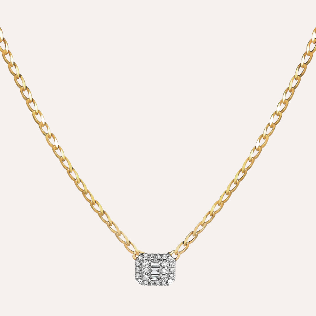 Ingenious Diamond Necklace in 18K Gold Over Sterling Silver