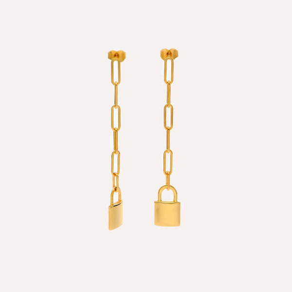 Elegant Lock-Chain Earrings