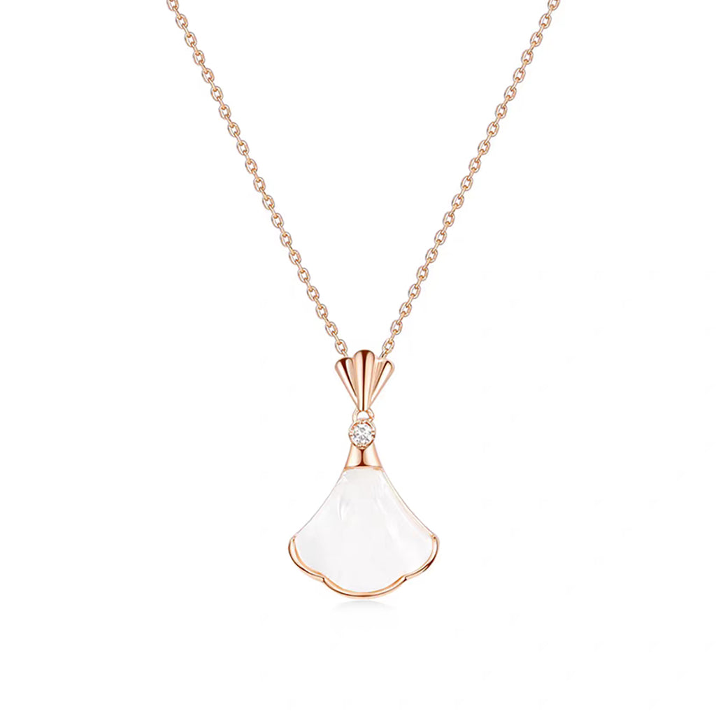 Rose Aura Shell Necklace in 14k Rose Gold Over Sterling Silver