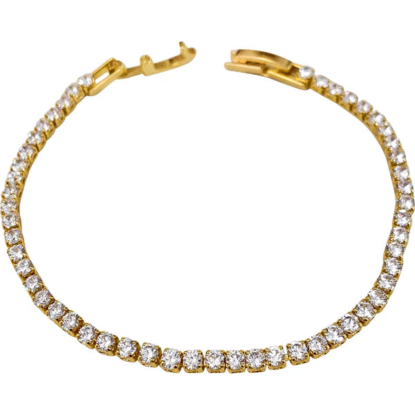 Glittering Tennis Bracelet in 14k Gold Over Sterling Silver