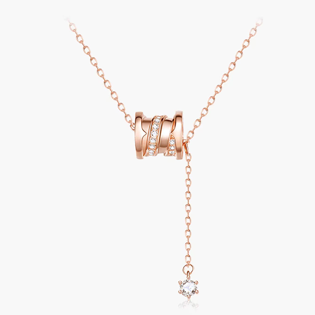 Graceful Zero Necklace in 14k Rose Gold Over Sterling Silver