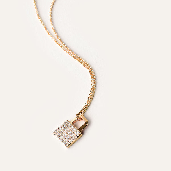 Lock in Love Necklace in 14kt Gold Over Sterling Silver