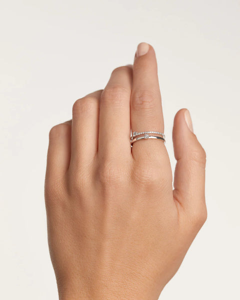 Double Layered Ring in 14k Gold over Sterling Silver