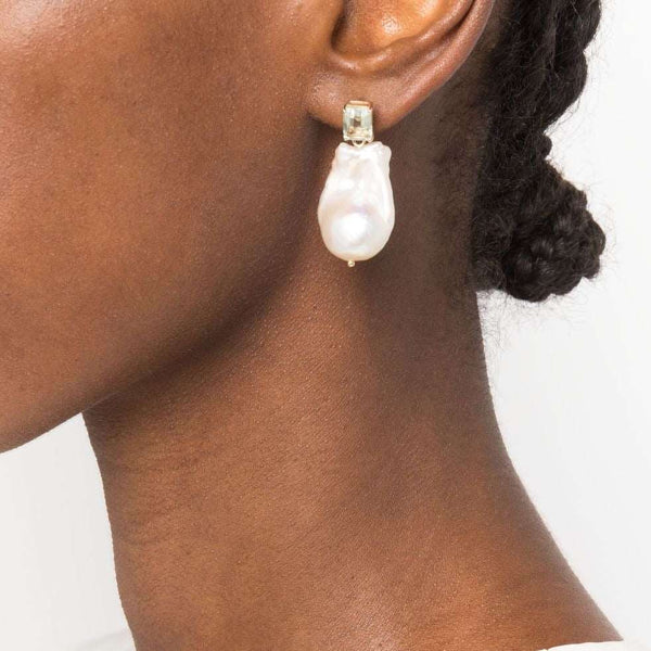 Charismatic Baroque Pearl Stud Earrings in 14kt Gold Over Sterling Silver