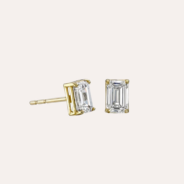 Radiant Stud Earrings in 14kt Gold Over Sterling Silver