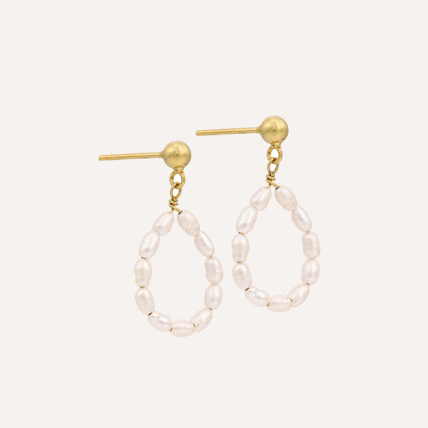 Tiny Pearl Grain Earrings