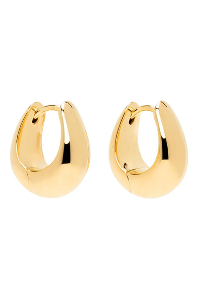 Thick Teardrop Hoop Earrings in 14k Gold over Sterling Silver