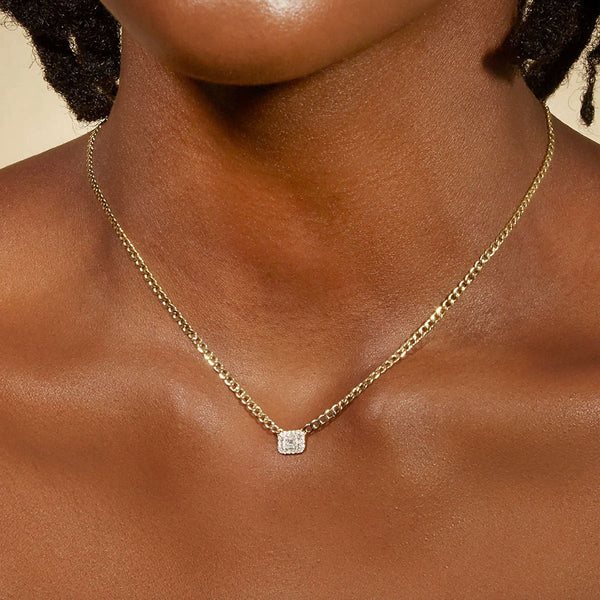 Ingenious Diamond Necklace in 18K Gold Over Sterling Silver