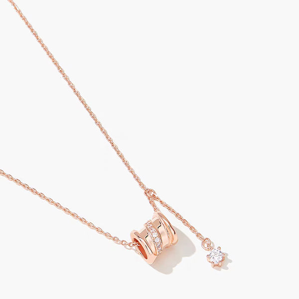 Graceful Zero Necklace in 14k Rose Gold Over Sterling Silver