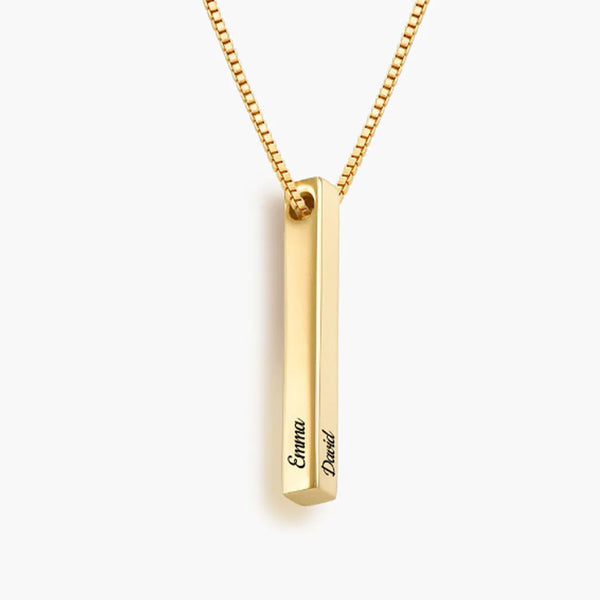 Memory Bar Necklace in 14kt Gold Over Sterling Silver