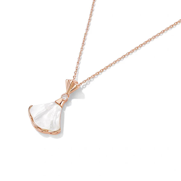 Rose Aura Shell Necklace in 14k Rose Gold Over Sterling Silver