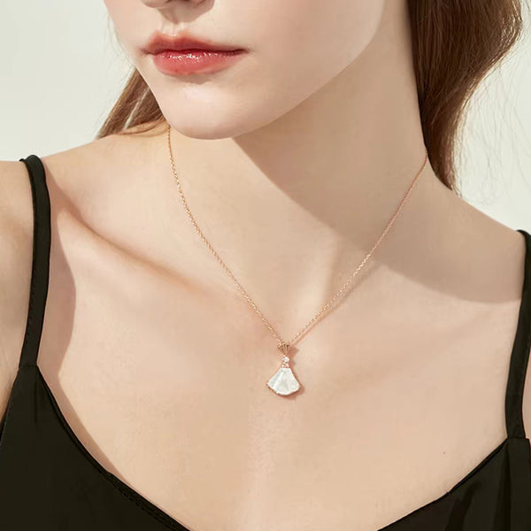 Rose Aura Shell Necklace in 14k Rose Gold Over Sterling Silver