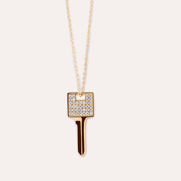 Key In Love Necklace in 14kt Gold Over Sterling Silver