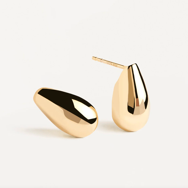 Small Plump Stud Earrings in 14k Gold over Sterling Silver