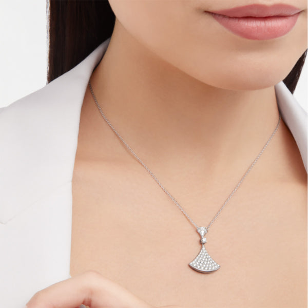 Platinum Cascade Dress Necklace in 925 Sterling Silver