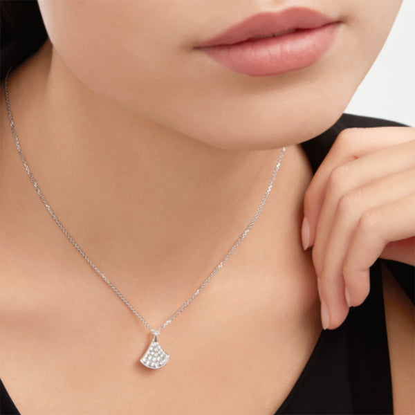 Platinum Dazzle Dress Necklace in 925 Sterling Silver