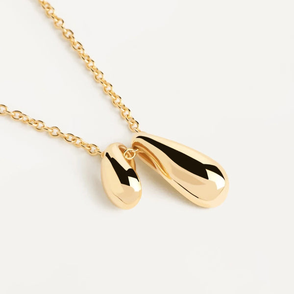 Double Elegance Pendant Necklace in 18K Gold Over Sterling Silver