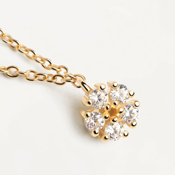 Blossom Flower Necklace in 18K Gold Over Sterling Silver