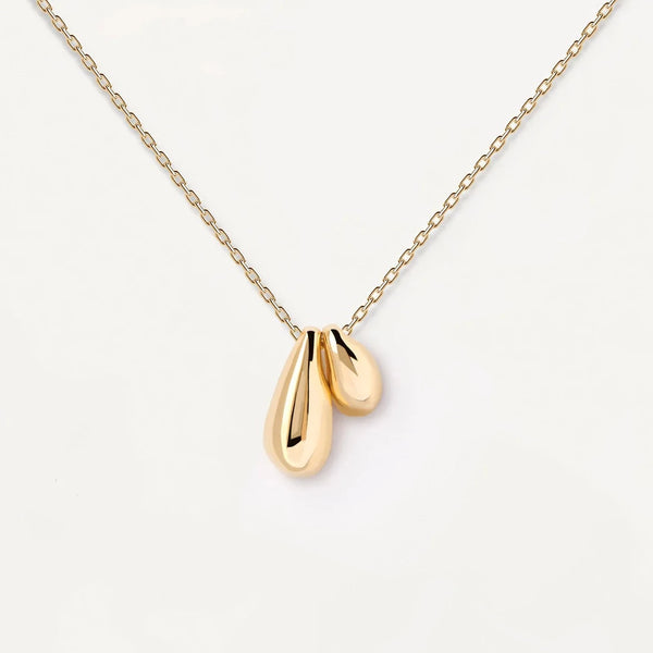 Double Elegance Pendant Necklace in 18K Gold Over Sterling Silver