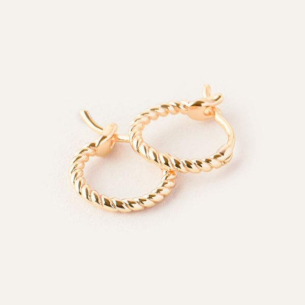 Ana Mini Rope Hoop Earrings in Sterling Silver