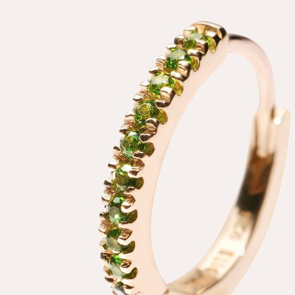 Radiant Pavé Birthstone Hoop Earrings in 14kt Gold Over Sterling Silver