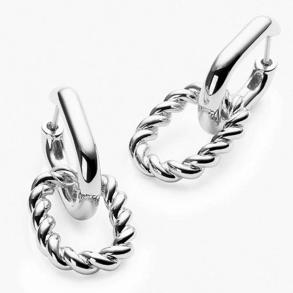 Chic Hoop Earrings in Sterling Silver