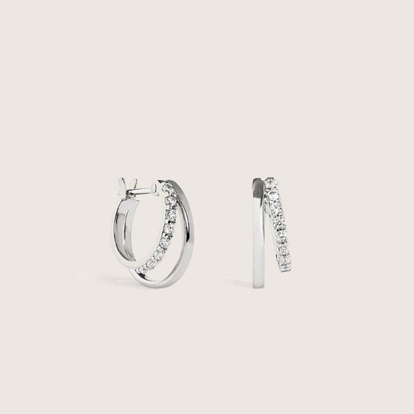 Halo Hoop Earrings in Sterling Silver