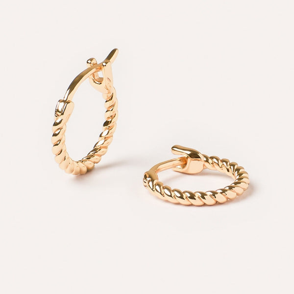 Ana Mini Rope Hoop Earrings in Sterling Silver