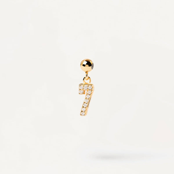 Lucky Number Pendant in 14k Gold over Sterling Silver