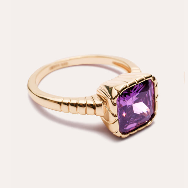 Aurora Birthstone Ring in 14kt Gold Over Sterling Silver