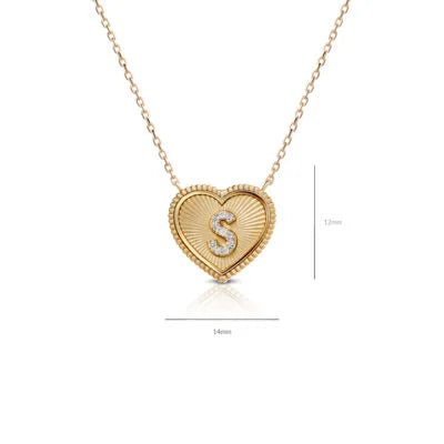 Love Me Initial Necklace in 14k Gold over Sterling Silver