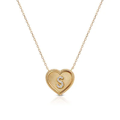 Love Me Initial Necklace in 14k Gold over Sterling Silver