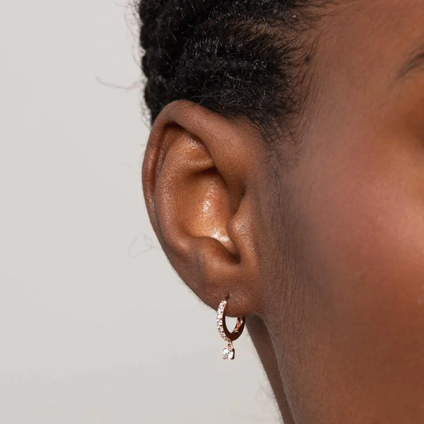 Pave Crystal Joops Earrings in 14K Gold over Sterling Silver