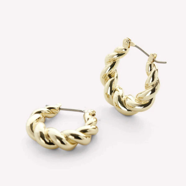 Twisted Hoop Earrings in 14k Gold over Sterling Silver