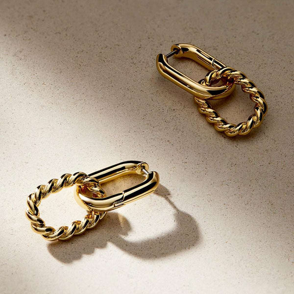 Chic Hoop Earrings in 14kt Gold Over Sterling Silver