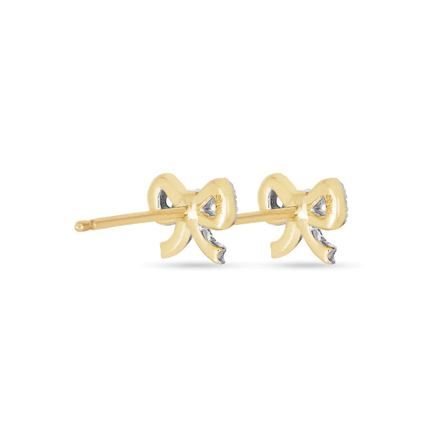 Bow Stud Earrings in 925 Sterling Silver