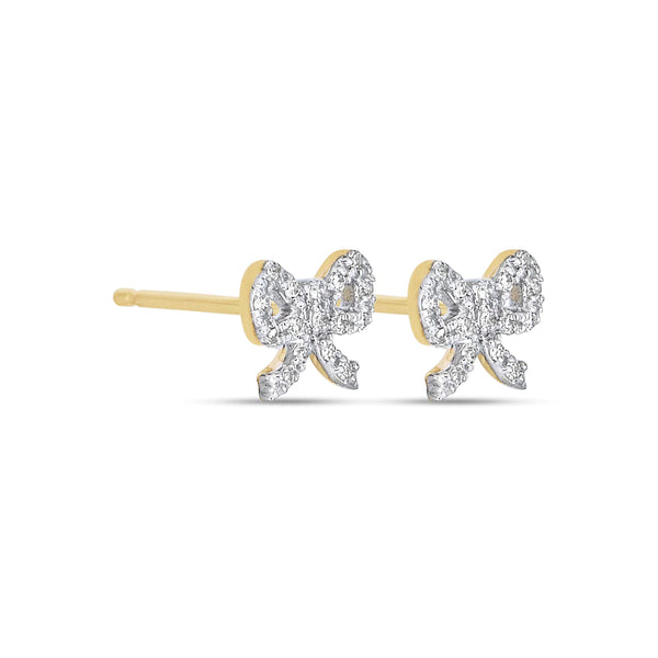 Bow Stud Earrings in 925 Sterling Silver