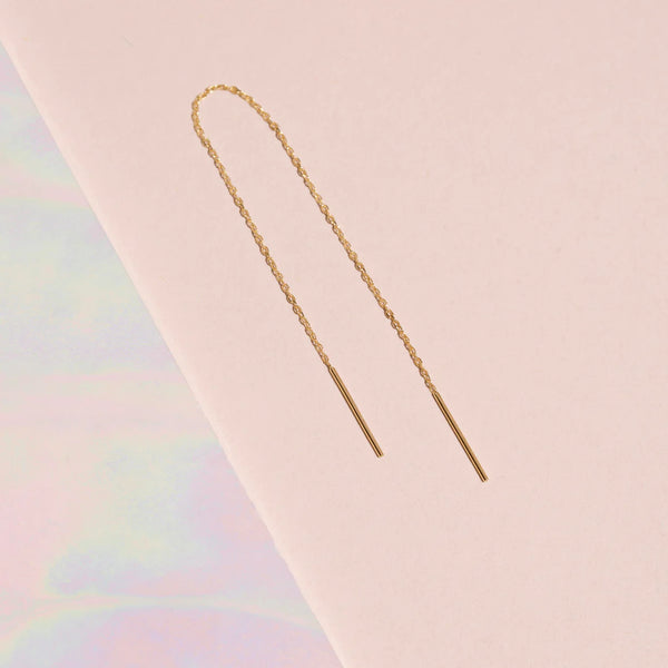 Threader Earrings in 14K Gold over Sterling Silver