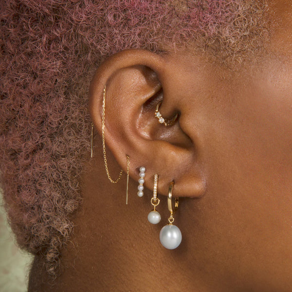 Threader Earrings in 14K Gold over Sterling Silver