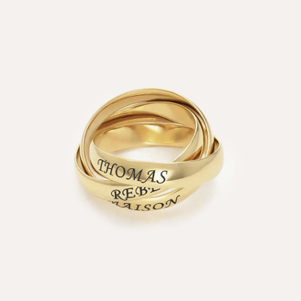 Resilience Triple Ring in 14kt Gold Over Sterling Silver